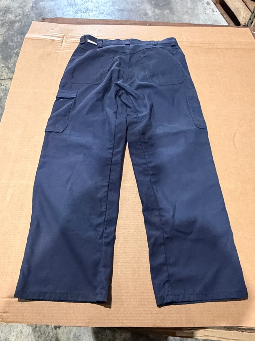 Men's Navy Cargo Work Pants with Utility Pockets - Picture 3 of 4